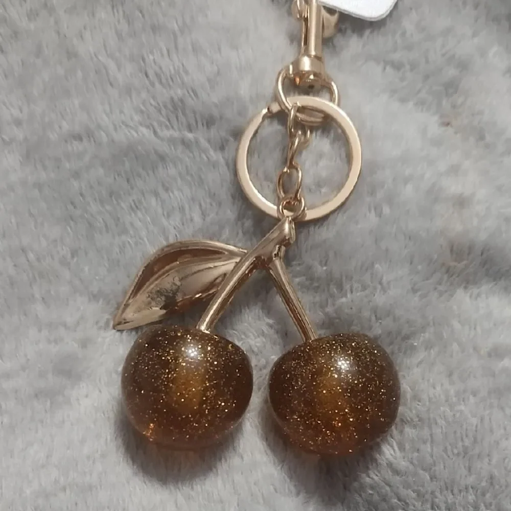 Gold Cherry Bag Charm